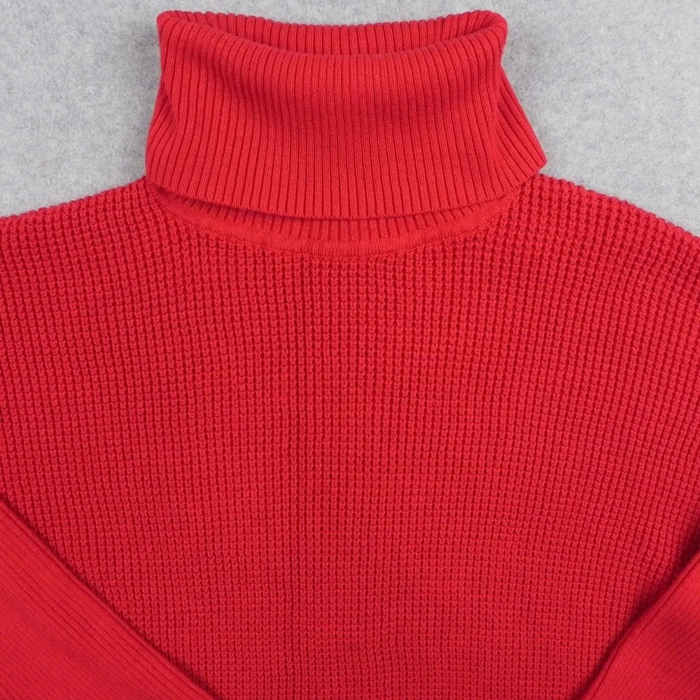 Michael Kors Sweater Womens 2X Plus Pullover Knit Turtleneck Red Long‎ Sleeve